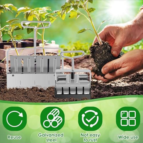 2-Pack Soil Block Maker Set - 4 Cell/20 Cell Seed Starter Kit with Clip | Hand Rust-Proof Soil Blocker Tool for Seedlings, Cuttings | Garden Planting Trays for Home Gardening by KESERLIG - Image 8