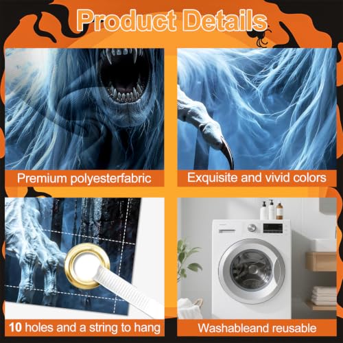 Image of Halloween Garage Door Decorations 7 x 16 ft, Ghoul Gate Cover