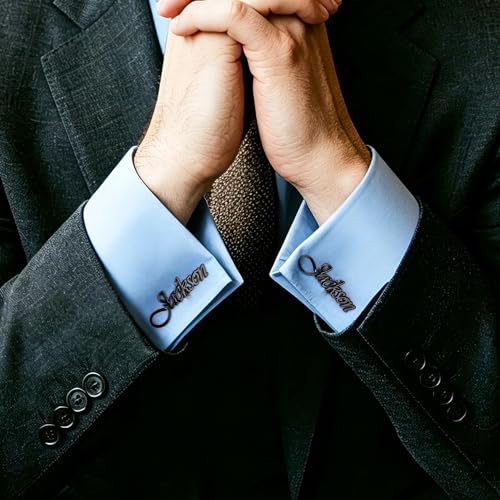 Mancuernillas personalizadas de plata para hombre miniatura 5