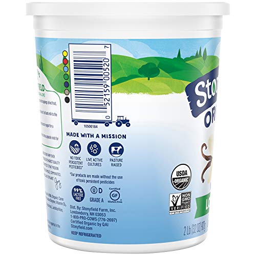 Stonyfield Organic Lowfat Yogurt, Vanilla, 32 Oz. – 6G Of Protein, Multiserving Yogurt #TOP5