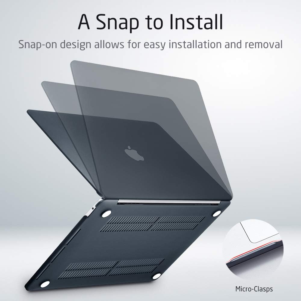 ESR Hardshell Laptop Case Compatible with MacBook Pro 13-Inch with/Without Touch Bar [A1989/A1706/A1708] (2019/2018/2017/2016 Release), Slim Snap Case + Keyboard Skin Cover, Black