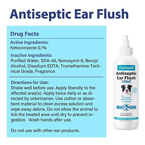 Curaseb Dog Ear Infection Treatment - Stops Infections, Inflammation & Itchiness, Vet Strength - 8Oz #TOP6