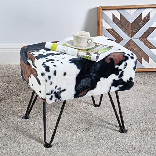 Home Soft Things Cow Flower Type Ottoman Bench 19" x