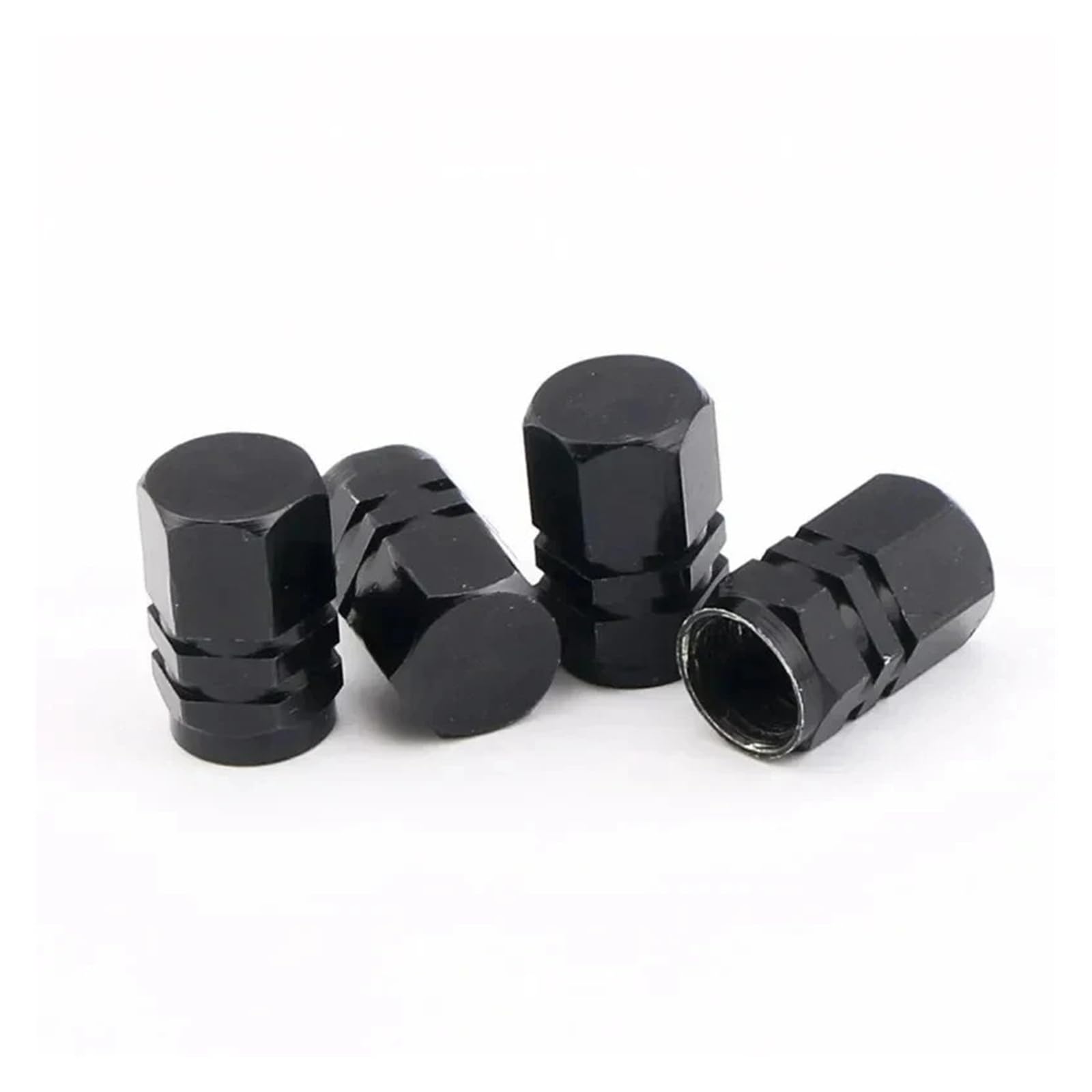 4/12Pcs Aluminum Valve Caps Dustproof for Car Motorcycle Bike(Silver)