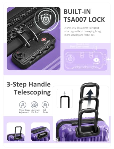 Image of Luggage Sets 2 Piece,PC+ABS Expandable Suitcases with Wheels