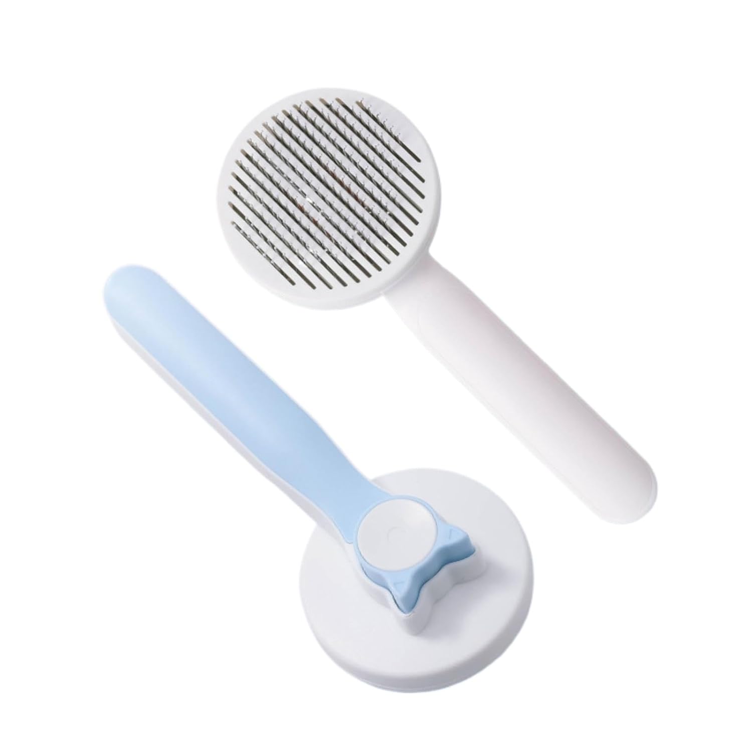 Self Cleaning Slicker Brush for Cats & Dogs - Professional Pet Grooming Tool for Shedding, Mats & Undercoat - Gentle Cat Deshedding Brush for Long/Short Hair, Indoor Kittens & Sensitive Skin