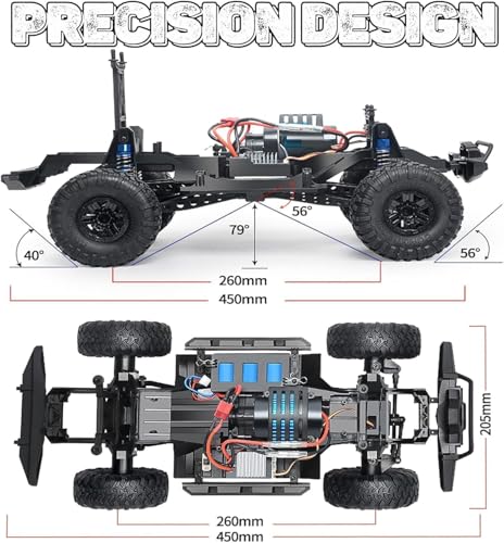 Image of Remote Control Off-Road Truck Remote Control Car Remote Control Car Full Proportional 1 /10 2.4GHz 4WD 15km /h Climbing Car RTR Toy for Kids Boys,Multicolor