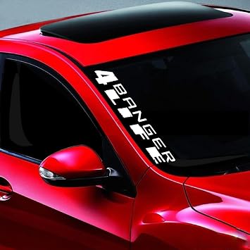 Noizy Graphics 20" 4 Banger #2 Side Windshield Banner Car Sticker Truck Vinyl Decal 4 Cylinder JDM KDM VW Import Racing Color Black