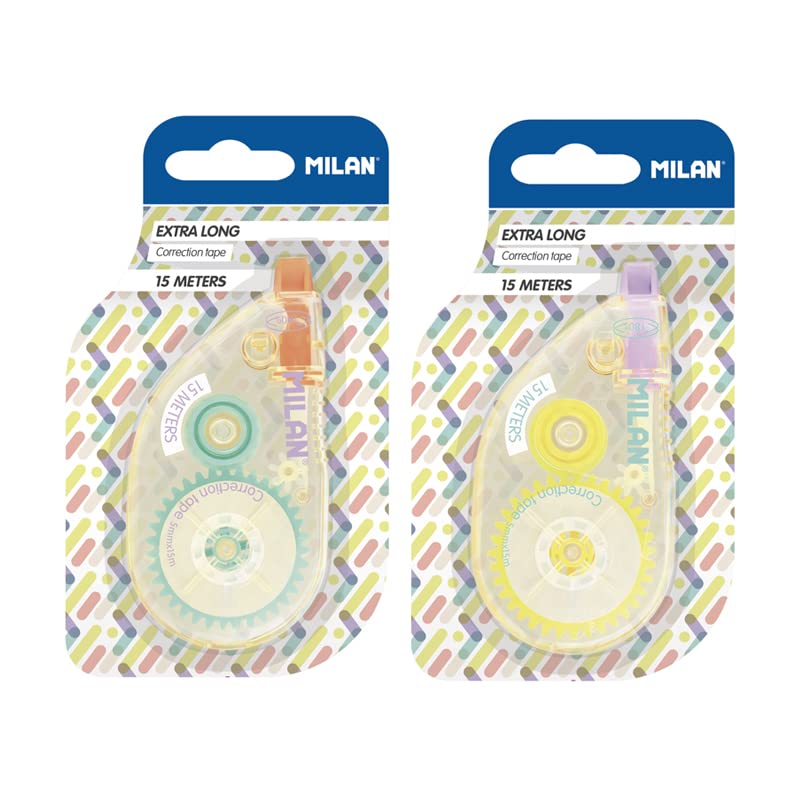 MILAN® Boîte d'affichage 12 plaquettes thermoformées ruban correcteur 5 mm x 15 m, série New Look