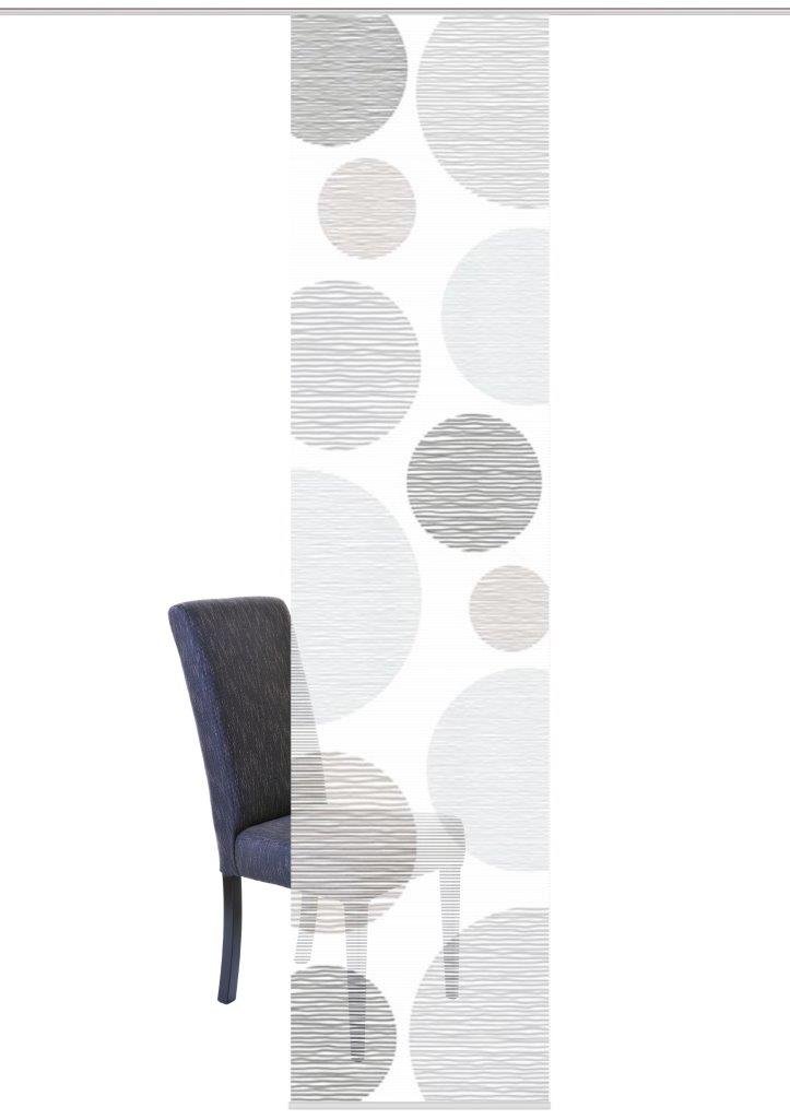 Vision S 84553 | Schiebegardine Borden | halb-transparenter Stoff in Bambus-Optik | 260x60 cm | Farbe: (grau)