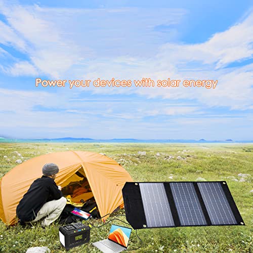 Marbero 30W Portable Solar Panels, Foldable Solar Panel Battery Charger For Portable Power Station Generator, Ipad, Laptop, Qc3.0 Usb Ports & Dc Output, For Camping Van Rv Trip #TOP6