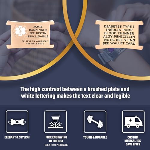 Divoti Custom Engraved Medical Alert ID Bracelet – Dual-Sided Wristband, Stainless Steel – Durable & Rust Free – Adjustable & Trim-to-Fit – Emergency Medical Info Band for Men & Women2