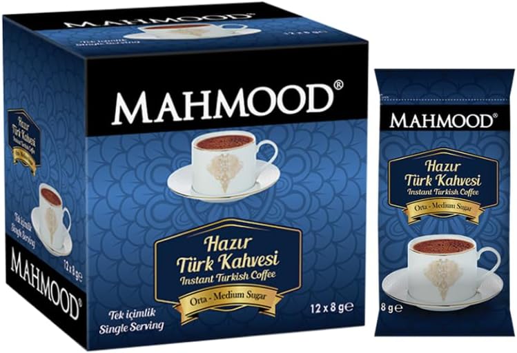 Mahmood Coffee Hazır Türk Kahvesi Orta (8 Gr x 12 Adet)