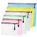 Outus 6 Pieces 6 Size Zipper File Bags Mesh Document Bag File Pouch Storage Zipper Bags for Cosmetics Offices Supplies Travel Accessories, 6 Colors