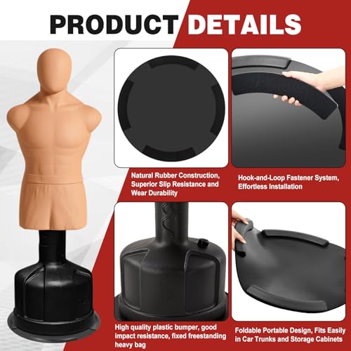 Image of Bag Ring Mat & Bumper Kit 28.5 inch Punching Bag Mat Stabilize Freestanding Heavy Bags from Moving or Tipping Keeps Punching Bags Boxing Dummy with Stands Stable
