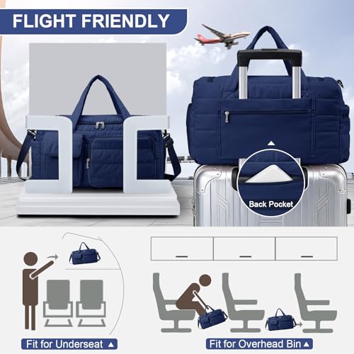 Image of Small Gym Bag for Women, Travel Duffle Bag Carry On Weekender Bag with Shoe Compartment
