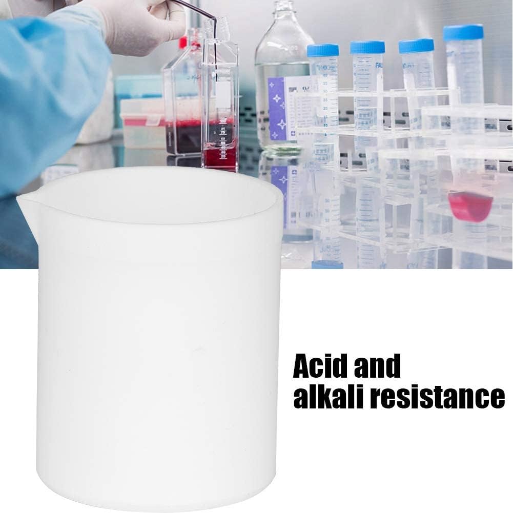 Beaker, PTFE Teflon Beaker Acid and Alkali Resistant PTFE Beakers High Lubrication White Measuring Cup for Lab(250ml)