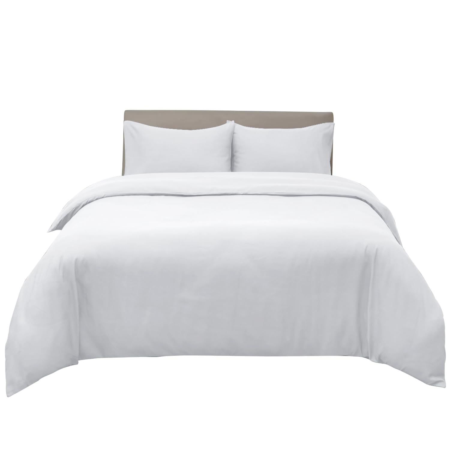Hafaa Dyed Duvet Cover Brushed Microfiber Quilt Cover with Button Closure Luxury Bedding White Duvet Cover with 2 Pillowcases King Size Duvet Set (230cm x 220cm)
