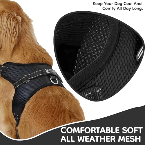 Copatchy No Pull Reflective Adjustable Dog Harness with Handle- Comfortable Soft All Weather Mesh, Easy On Puppy Harness for Small Medium and Large Dogs (Black) Small by Copatchy - Image 3