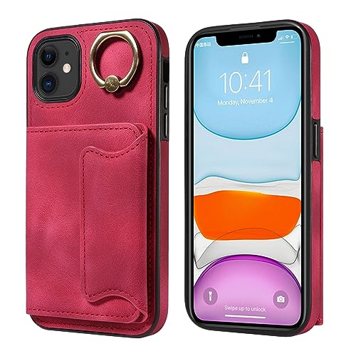 Étui portefeuille iPhone 11 coque antichoc en cuir avec porte-cartes intégré