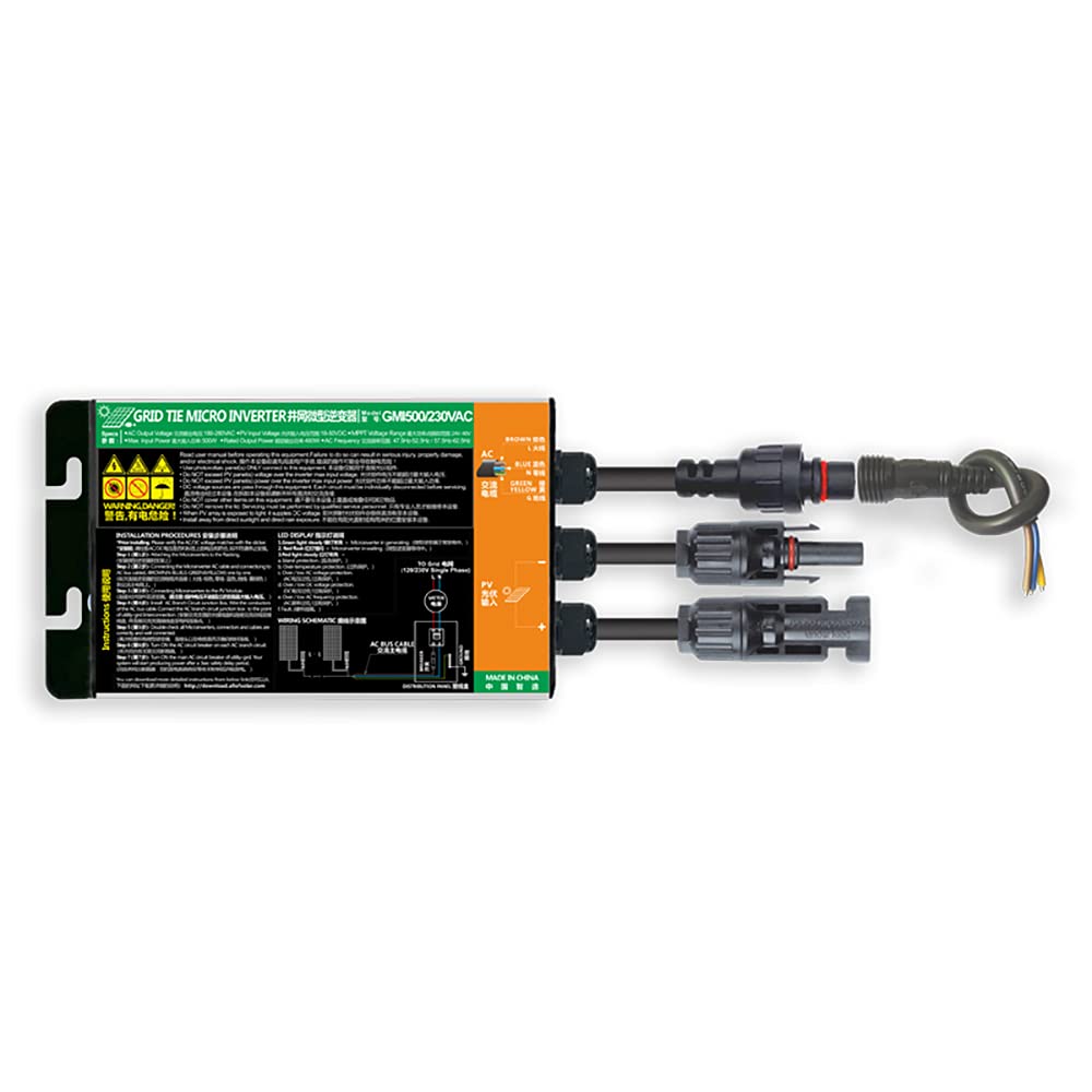 Y&H - Microinversor de red MPPT de 600 W, de 18 V-50 V CC a 220 V CA, para paneles solares fotovoltaicos de 36 V