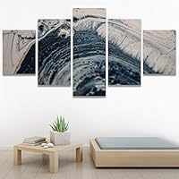 SIGNWIN 5 Panel Canvas Wall Art Modern Art Abstract Fluids for Home Decorations Ready to Hang - 60