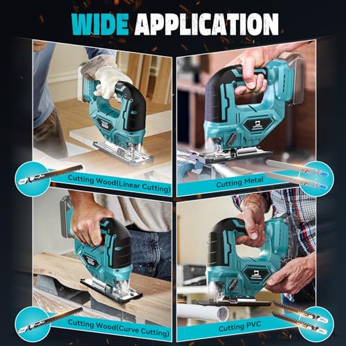 image for Cerycose Jig Saw for Makita 18V Battery, Cordless Jigsaw Tool Brushles