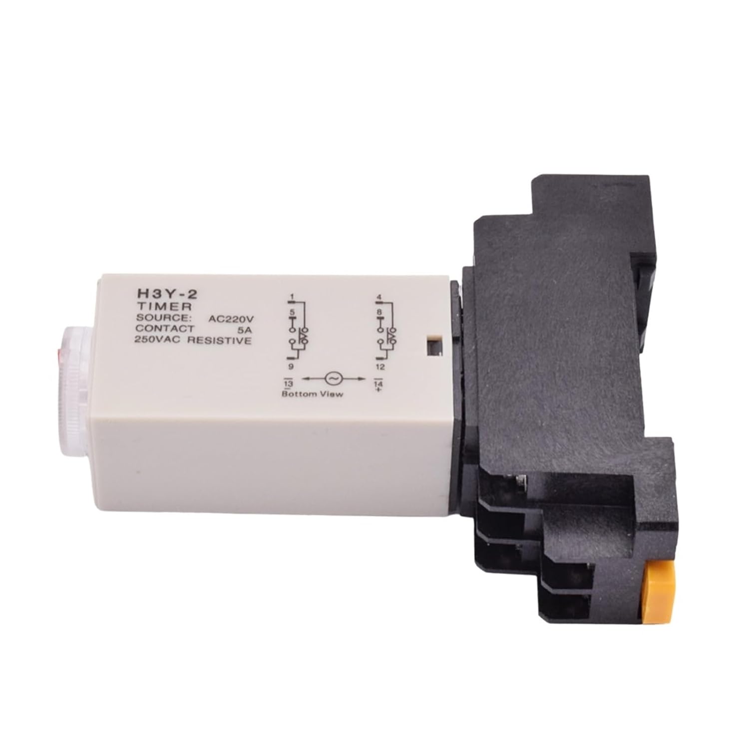 5/10sets H3Y-2 Time Relay AC 220V DC12V 5A Delay Timer Relay 0-30 Second 0-60 Minute 0-60s 0-60min with 8pin Base Socket(12V DC,0-30 Seconds 5 Sets)