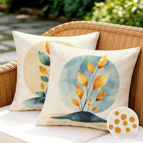 Housse de coussin 60x60 extérieur imperméable en lin lot de 2 - 3