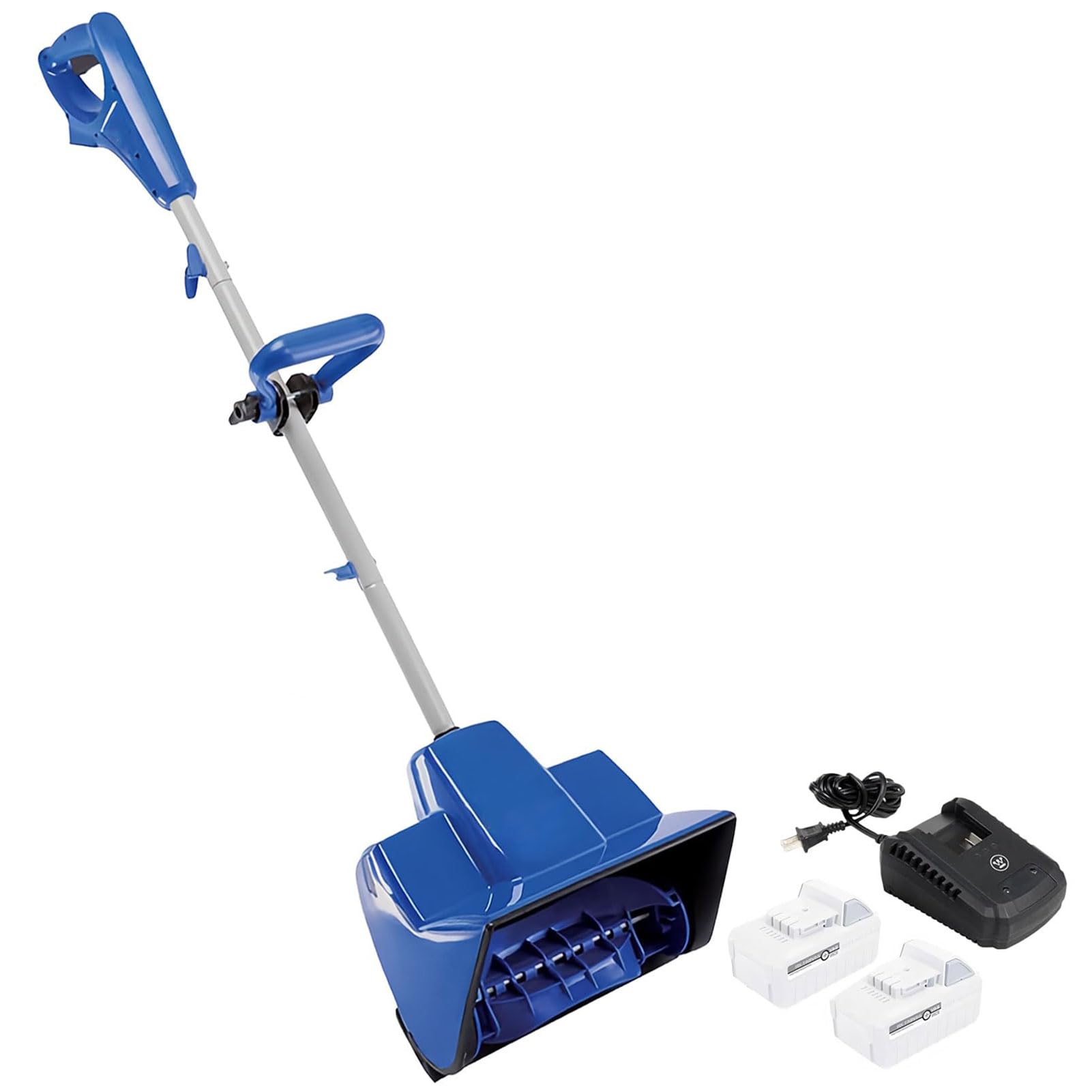 Pala Quitanieves Inalámbrica, Quitanieves de Dirección Ajustable con 2 Baterías y Cargador, Ancho de Limpieza 28 cm, Profundidad de Limpieza 17,8 cm, para Patio, Granja, Parque Infantil
