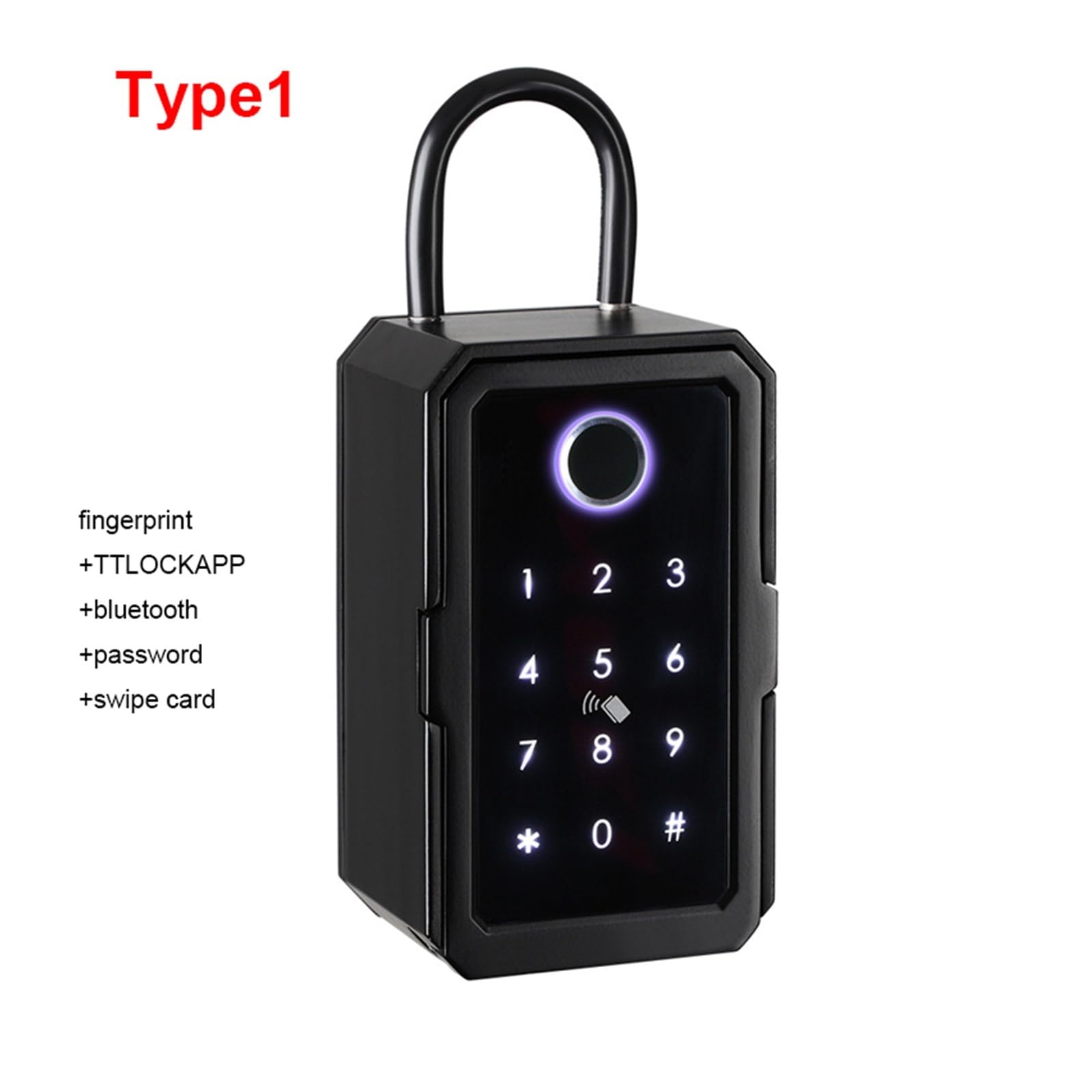 Safe, Schlüsselsafe, Schlüsselsafe Tuya TTLOCK Smart Key Box Finrabdruck App Romote Key Lockbox Sicherheit Digitale Intellinte Schlüsselsicherheit für Geld, Wertsachen(Noir)