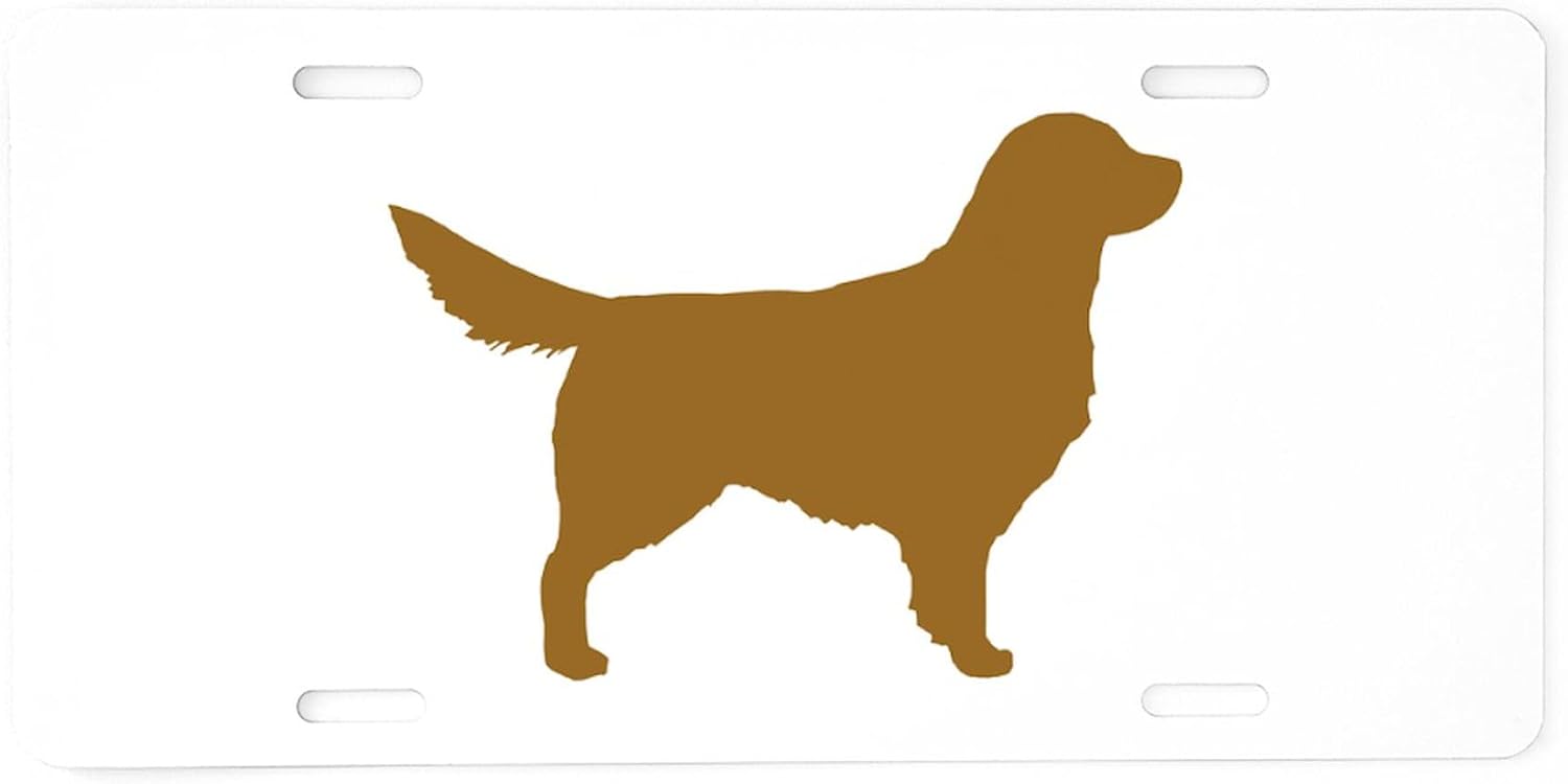 CafePress Golden Retriever Aluminum License Plate, Front License Plate, Vanity Tag