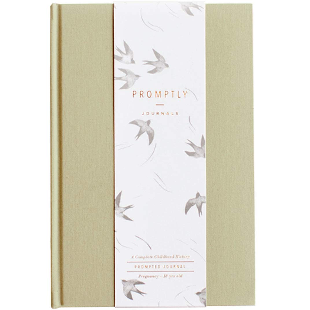 Promptly Journals, A Complete Childhood History Journal (Sage Green) - A Prompted Journal for Pregnancy through Age 18, Pregnancy Journal and Baby Book, Baby Memory Book : Baby