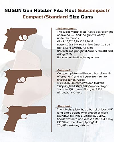 Gun Holster Genuine Leather Appendix Carry Holster For Glock For S&W M&P Shield | Glock 17 19 22 23 32 33 43 | Springfield Xd & Xds | And Similar Sized Handguns Concealed Carry Holster For Men Black #TOP5