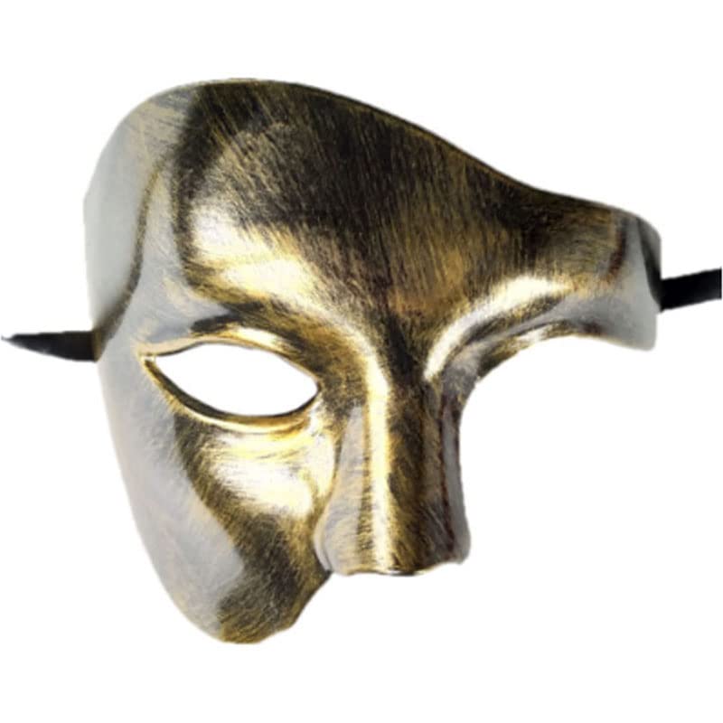 YLYMWJ Halloween Carnival Mask - Half Face Venetian Mask for Women & Men, Gold, 20cm * 30cm * 2cm