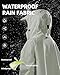 RINJOY Long Hooded Raincoat Waterproof Reusable Lightweight Rain Jacket Poncho for Men Women Adults