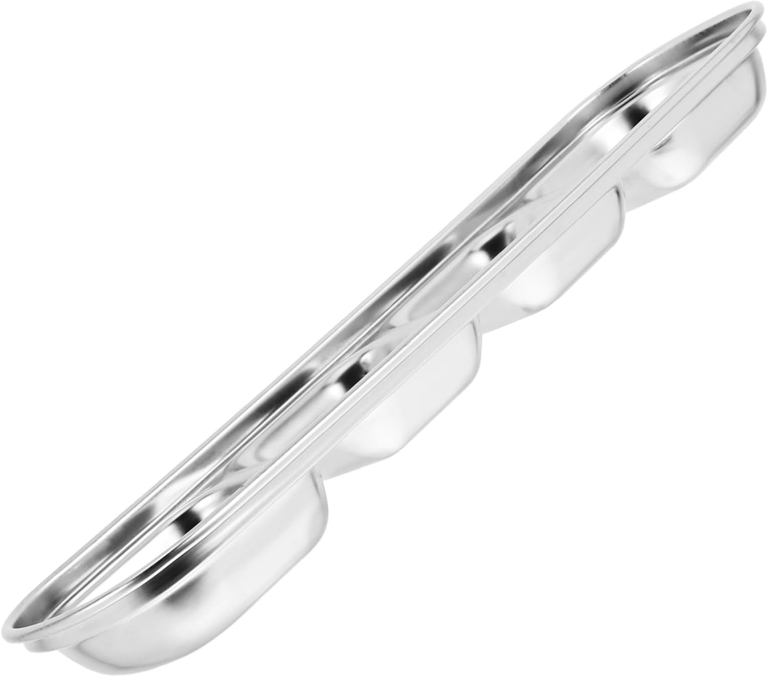 Zerodeko Stainless Steel Sauce Dish Elegant Korean Style Plate for Condiments Four-compartment Design for Sauces and Spices for Restaurants and Home Dining