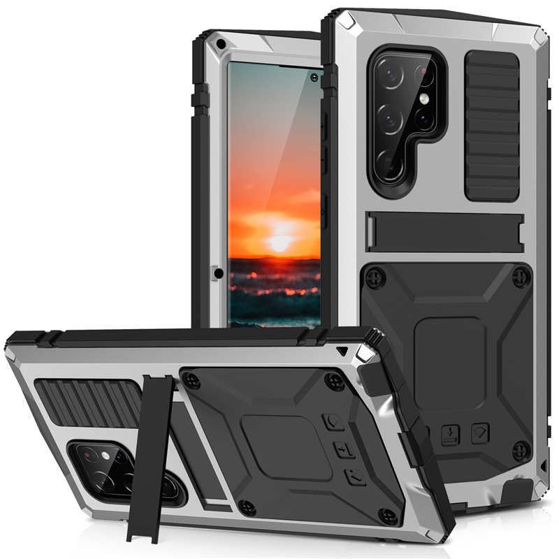 Coque Samsung Note 20 Ultra antichoc rigide métal silicone argent
