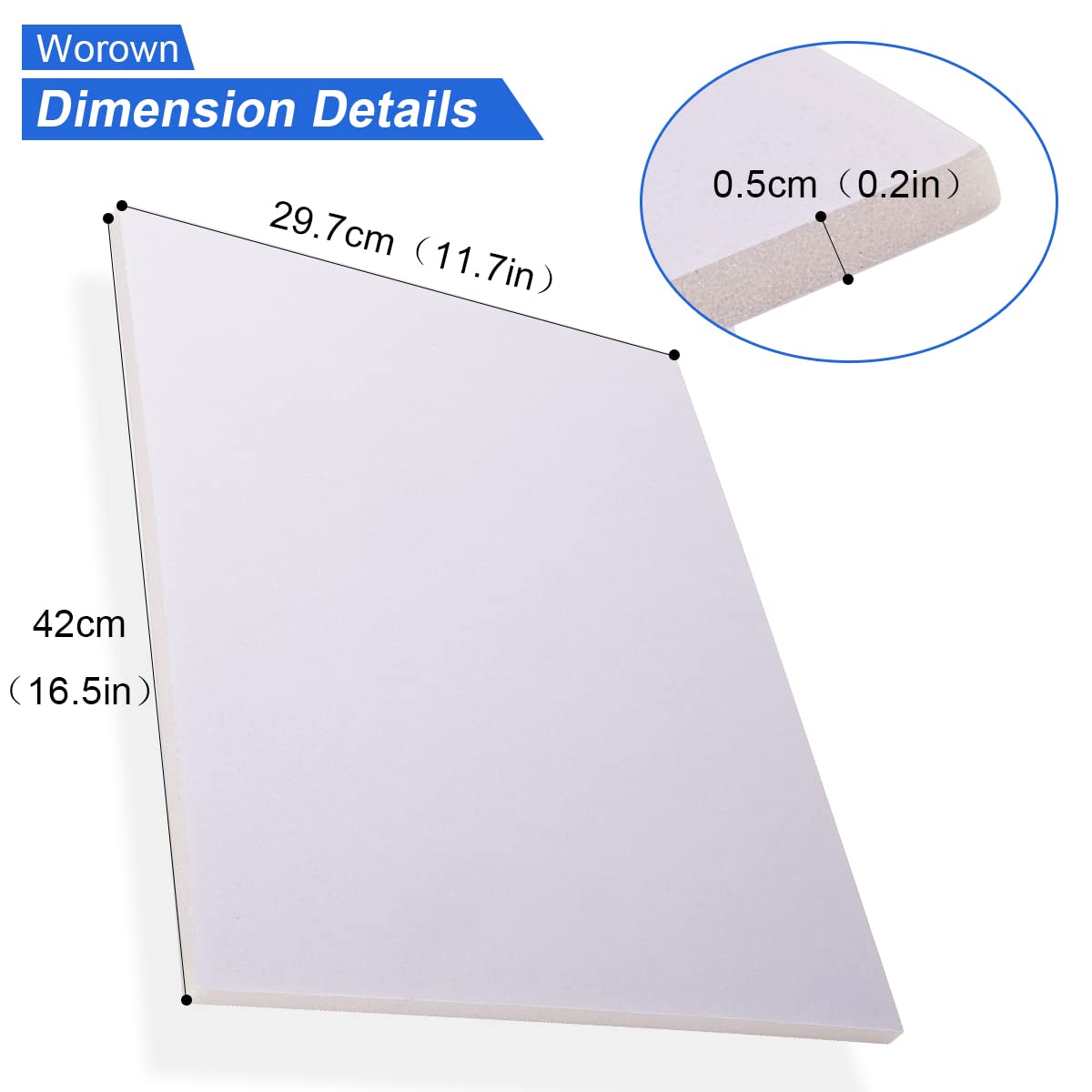 Pannelli in schiuma A3 42x29.7 cm 5 mm bianco per pittura modellismo poster
