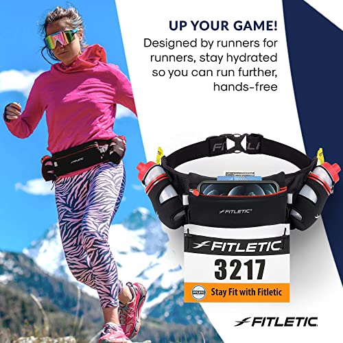 Fitletic Hydration Pack For Men And Women. Runners Waist Belt With Water Bottles And Phone Holder. Running Gear Hiking Accessories #TOP4