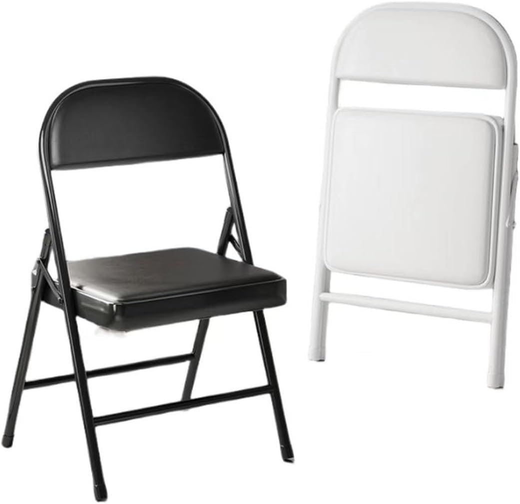 Black/White Folding Chairs Set of 6 Comfortable Padded Chairs 2 Pack & 4 Pack Options Foldable for Party(Set of 2)