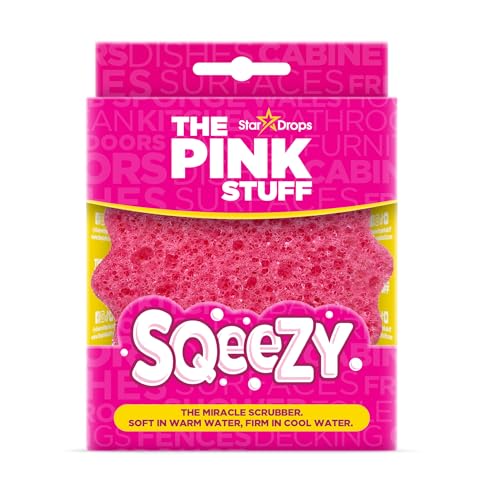 The Pink Stuff SQeeZY Scrubber - Scratch Free Solution for Ultimate Home Cleaning Kitchens Bathrooms Oven Outdoor use and more