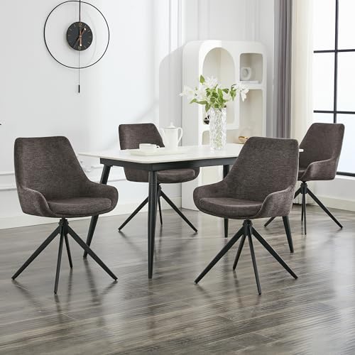 Lonxiu Sillas Comedor Pack 4, Silla De Cocina Giratoria, Silla Tapizada De Estilo Moderno Para Comedor, Sala De Estar, Estudio, Negro Lonxiu Sillas Comedor Pack 4, Silla De Cocina Giratoria, Silla Tapizada De Estilo Moderno Para Comedor, Sala De Estar, Estudio, Negro