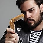 Folding Beard Comb w/Carrying Pouch for Men - All Natural Wooden Beard Comb w/Gift Box - Green Sandalwood Comb for Grooming & Combing Hair, Beards and Mustaches by Viking Revolution - Image 5