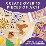 National Geographic Mega Arts et d'artisanat Kit pour enfants – Mosaïque, peinture marbrée & Air Trousse de poterie en argile sèche – Projets d'art pour les enfants de 8 à 12 ans, garçons et filles