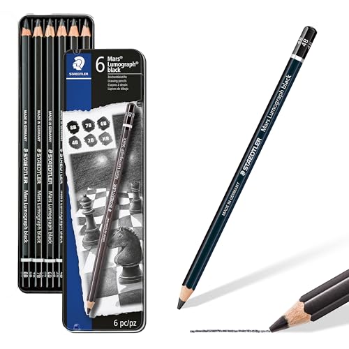 STAEDTLER 100B G6 Mars ołówki lumograficzne, czarne, 6 sztuk
