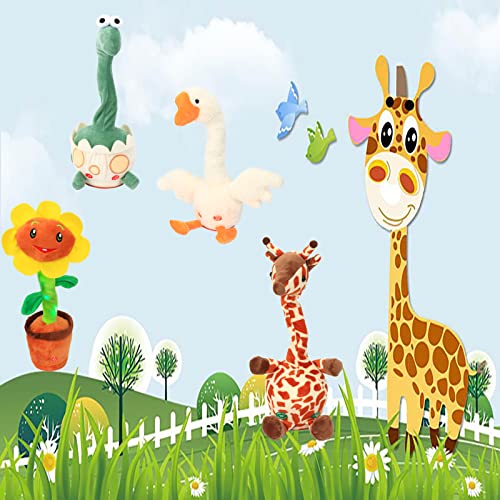 Easfan Dancing Singing Giraffe Repeat What You Say Talking Stuffed Animal Funny Interactive Electric Toy Mimicking Speaking Recording Musical Plush Gift For Kids,14’’ #TOP6