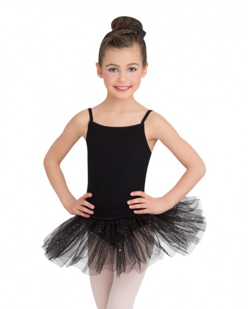 Capezio N9814C Girl's Camisole Tutu Dress, Black, Large (12-14), 100% Polyester