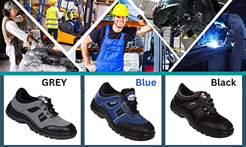 Image of NEOSAFE RUNX ISI Marked Sports Safety Shoes in sued Leather and Double Density Sole with Steel Toe, Lightweight