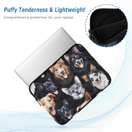 Funda para portátil 13-14 pulgadas con diseño de perros acuarela miniatura 5